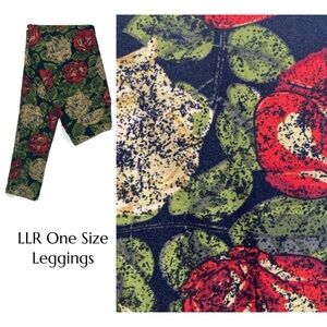 OS LuLaRoe One Size Leggings Floral EUC 11122